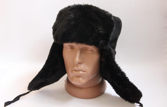 Made in Ukraine Vintage Winter Faux Fur Hat, Soviet Army  display picture 2