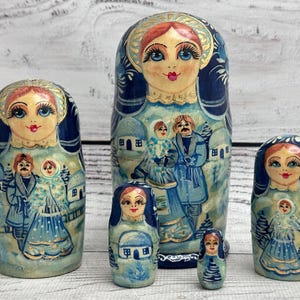 Ukrainian Doll Hand Painted Nesting Doll 5 pieces, Ukrainian Doll 4.72&#39;&#39; or 12 cm, Wooden Toy, Home Decor, Kids Gift, Kids Room Decor