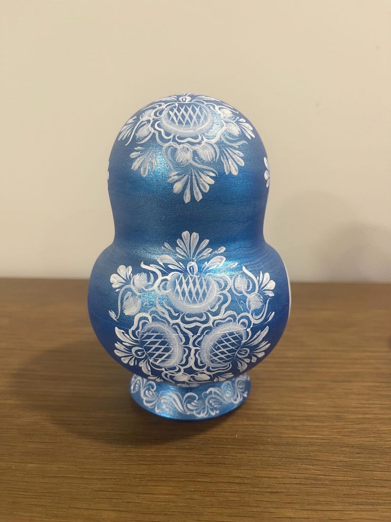 Bambola nidificante dipinta a mano con ornamento tradizionale ucraino dal viso carino, 10 pezzi, bambola da 6,3'' o 16 cm, giocattolo in legno, decorazione per la casa, regalo per bambini immagine 7