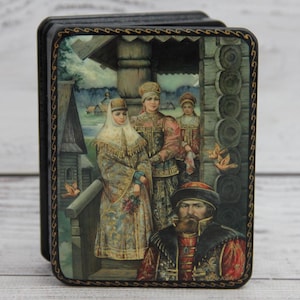 Lackbox, Ukrainische Kunstmalerei Schule, Märchen, Handarbeit, Schmuckbox, Wohndekor, Geschenkbox