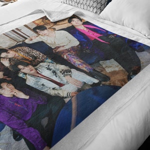Couverture K-Pop personnalisée, Couverture photo en velouré OT7, Apobangpo, Cadeau personnalisé pour l'armée et les fans de K-Pop, Hobi Bias Merch, Cadeau V JK #2374