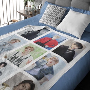 Couverture pour collage photo Sunghoon, couverture en velours de coton pour petit ami Sunghoon, cadeau personnalisé pour les fans de K-Pop Engene, cadeau Heeseung Sunghoon #1960