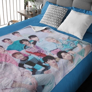 Couverture photo personnalisée, couverture en velouté de groupe personnalisée, cadeau pour les fans de carats et de K-Pop, S. Coups Vernon Woozi Wonwoo Bias Merch n° 1888