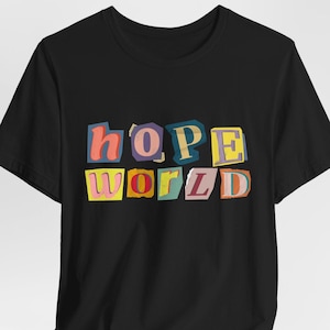 Chemise colorée Hobi, T-shirt avec texte J-Hope rétro des années 90, Hobi World, produits dérivés K-Pop Army Bias, T-shirt Jhope World Tour # 2598