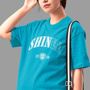 SHINee College Style Shirt, Gift for Shawols, SHINee World Apparel, Kpop Fan Merch, Pearl Aqua Ocean, Onew Key Minho Taemin Jonghyun #1745