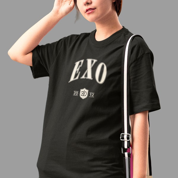 EXO College Style Tee,Gift for EXOLs, Eri OOTD, Exo Apparel, Cute Kpop Shirt, Fanmade Shirt, Concert Shirt, Kpop Merch, Saranghaja Tee #1744