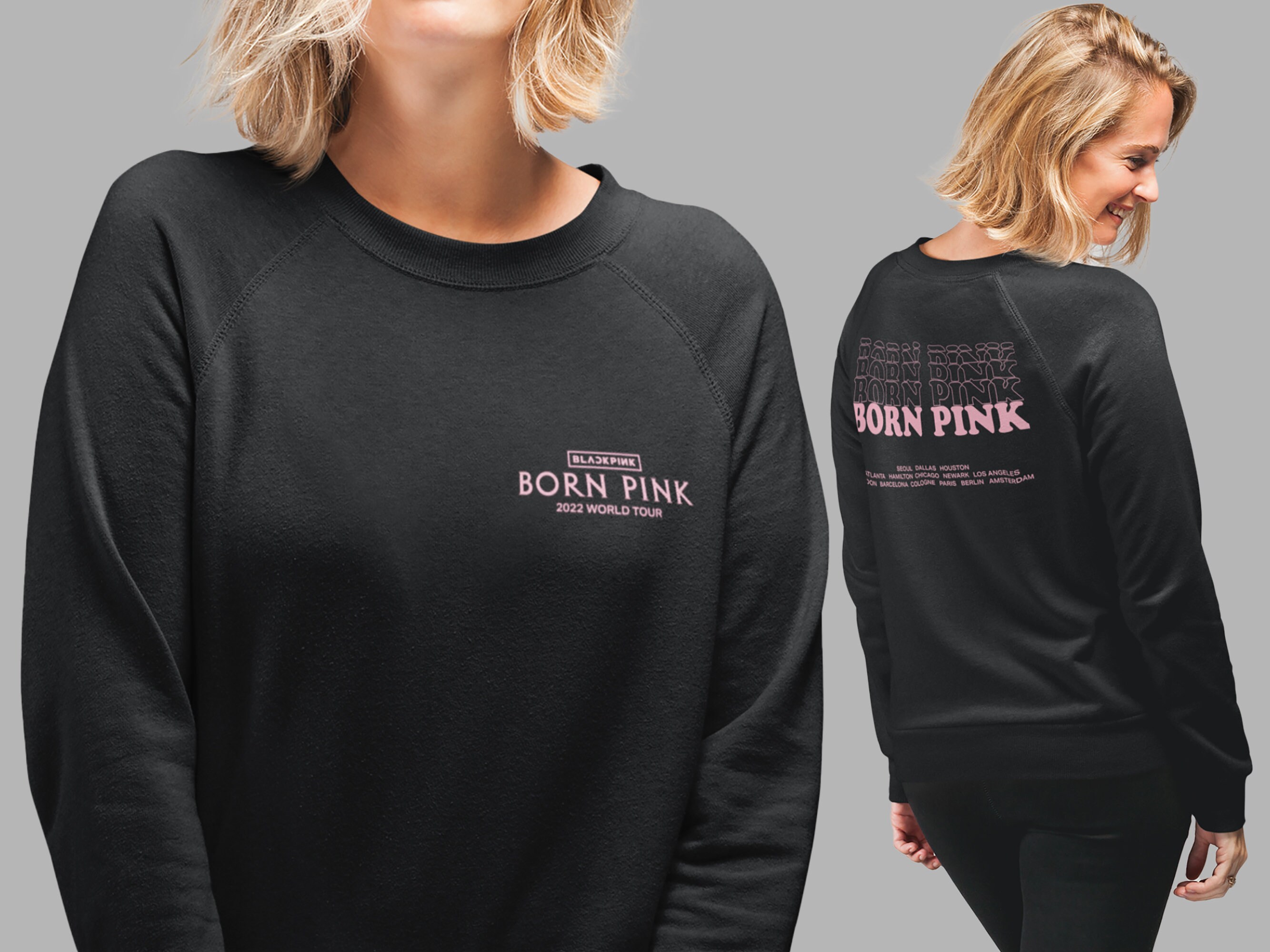 Discover Sudadera de Doble Cara Blackpink 2022 2023 Born Pink Tour Mundial Unisex