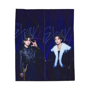 Couverture photo en biais Changbin et Han, couverture en velours pour enfants errants, cadeau pour les fans de Kpop SKZ Stay # 2417