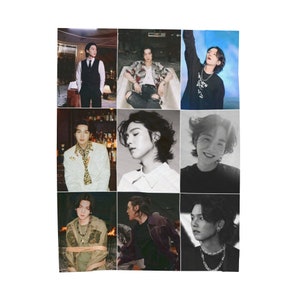Cadeau couverture Yoongi, Suga Merch, couverture en velours de lin Kpop Army, cadeau personnalisé pour l'armée et les fans de K-Pop, mandarine, cadeau de biais Kpop armée #2250
