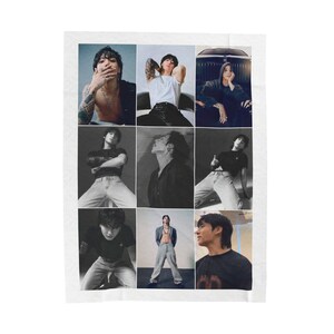Couverture photo personnalisée quadrillée, couverture en velours de l'armée de l'air, cadeau personnalisé pour l'armée et les fans de K-Pop, produits dérivés Baby Star, cadeau armée #2380