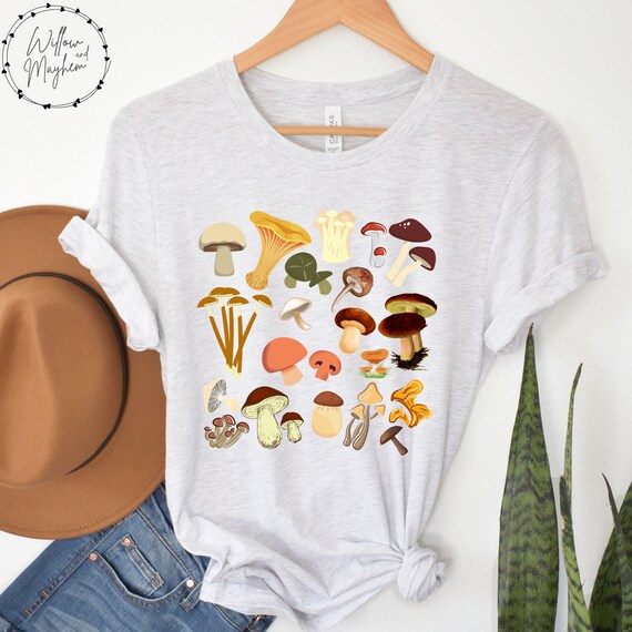 Mushroom T-shirt Mushrooms Botanical Shirt Cottagecore | Etsy