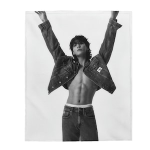 Manta de terciopelo personalizada para sesión de fotos de Jungkook Abs, regalo personalizado para el ejército del Kpop, Baby Star Candy, Pomichodai n.° 2038