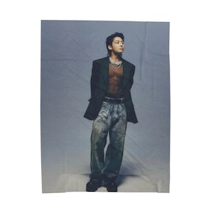 Couverture pour séance photo K-Pop, couverture JK en velouté abs, cadeau personnalisé pour les fans de K-Pop de l'armée, JK Maknae Merch, drôle de cadeau coréen JK, Apobangpo # 2392