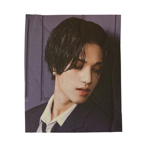Couverture en biais Wooyoung, couverture photo en velouté Ateez, cadeau personnalisé pour les fans d'Atiny et de K-Pop, couverture personnalisée, Mingi Seonghwa #2435