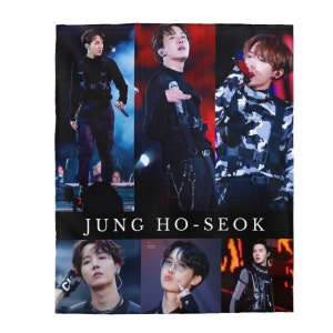 Couverture de collage photo personnalisée Hobi, couverture en velours photo de concert Hobi, cadeau personnalisé pour l'armée et les fans de K-Pop, cadeau de merch personnalisé #1712