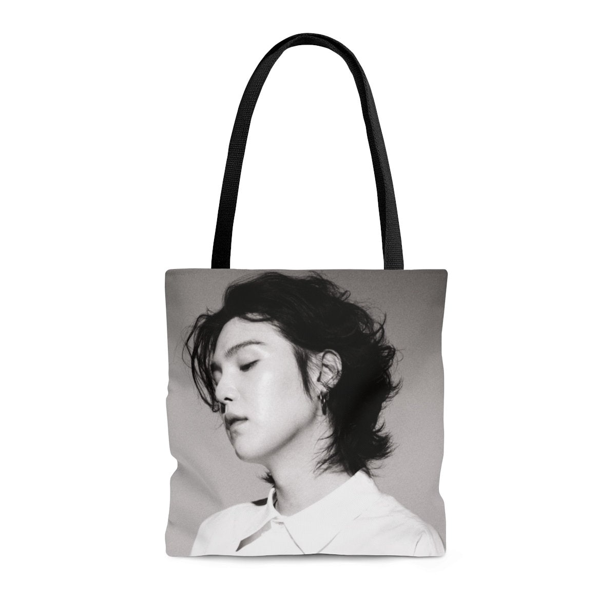 Suga Black and White Tote Bag Cute Yoongi Graphic Photo Book 