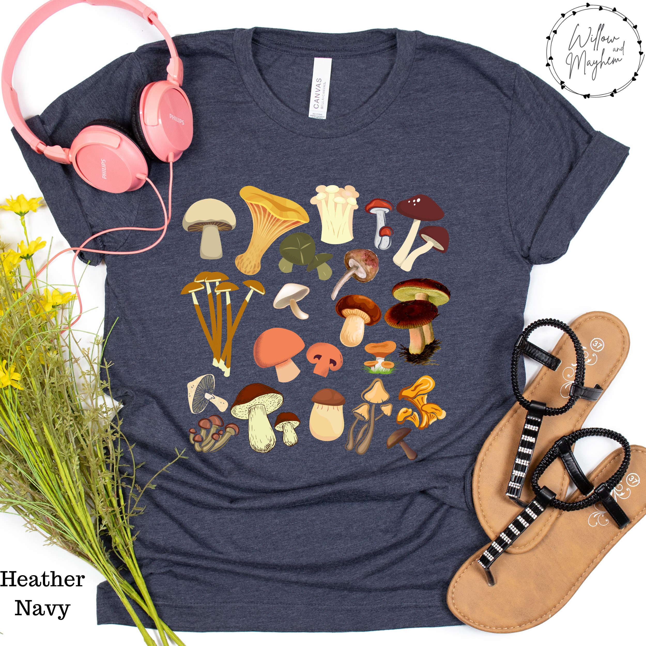 Mushroom Tshirt Mushrooms Botanical Shirt Cottagecore Etsy