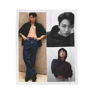 Couverture Jungkook 2024, nouvelle couverture photo en velouté Jungkook, cadeau personnalisé pour l'armée et les fans de K-Pop, Pomichodai, Apobangpo #2448