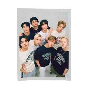 Couverture photo Stray Kids OT8, couverture en velours SKZ SKZOO, cadeau personnalisé pour les fans de K-Pop et les fans de K-Pop, cadeau de marque K-Pop, Felix Han #2234