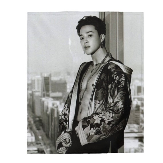 Jimin Photo Blanket Baby Mochi Velveteen Plush Blanket Korean