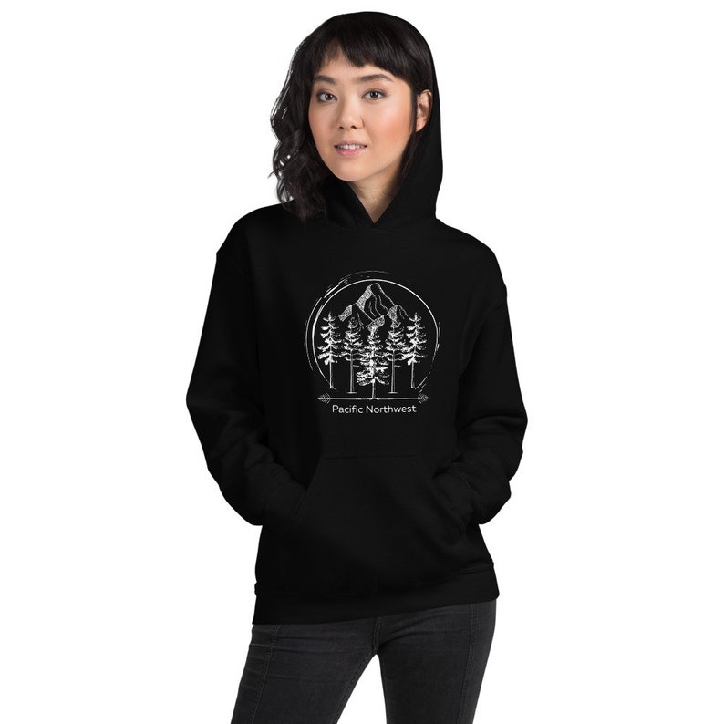 Pacific Northwest Unisex Hoodie Trees and Mountains Winter - Etsy
