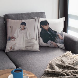 Almofada com foto de K-Pop, Almofada quadrada de poliéster com foto de JK Maknae, Presente personalizado para fãs de K-Pop e do exército, Produtos JK, Namjooning, Apobangpo #2398