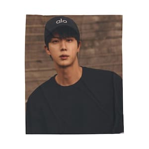 Jin 2024 Foto Decke, Freund Jin Samtdecke, personalisierte K-Pop Bias Bilddecke, lustiges Gag Geschenk für Fangirl #2534