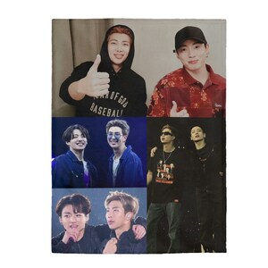 Couverture photo Namkook, couverture en velours K-Pop, cadeau personnalisé pour l'armée et les fans de K-Pop, cadeau de fan RM et JK, Namjooning Merch n° 1866