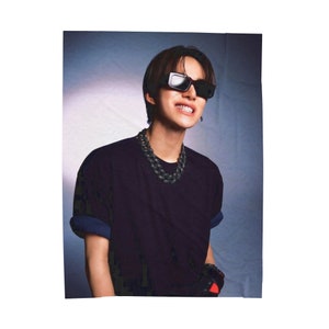 Cobertor fotográfico Jungwoo NCT, cobertor de veludo Kim Jungwoo NCT, presente personalizado para fãs de NCT e K-Pop, presente NCT Dream NCt 127, Mark Lee nº 2342