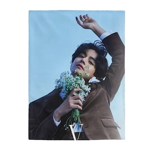 Couverture photo personnalisée pour éventail, couverture en velours V Tae Picture, cadeau pour l'armée et les fans de K-Pop, cadeau décoratif personnalisé tatamic #1791