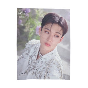 Couverture photo Bang Chan, couverture en velours Chan biaisée personnalisée, cadeau personnalisé pour les séjours et les fans de K-Pop, 3racha Merch # 2420