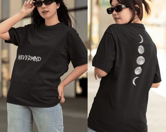 Never Mind Tattoo Shirt, Moon Phase Tattoo T-Shirt, Gift for Army and K-Pop Fan, Baby Mochi Lachimolala Meme Gift, Korean Gift #1684