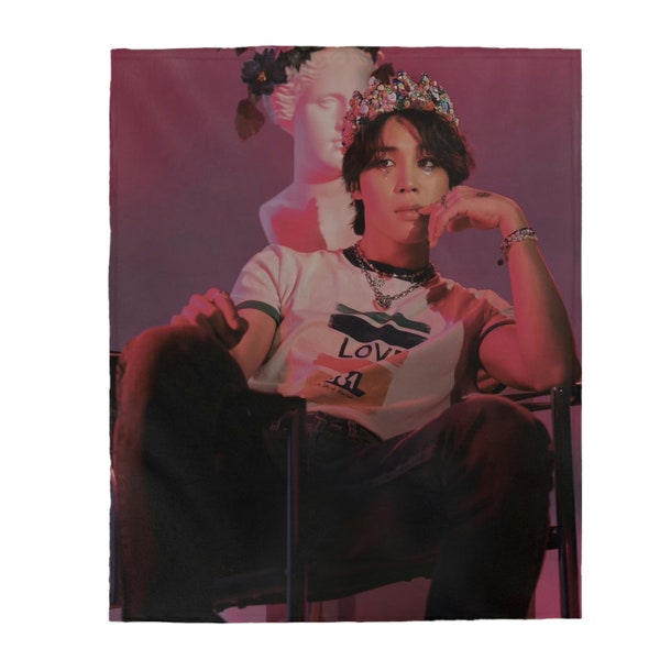 Custom K-Pop Love Photo Blanket, Personalized K-Pop Bias Photo Blanket, Custom Gift for Army and K-Pop Fans, Baby Mochi Namjooning #2014