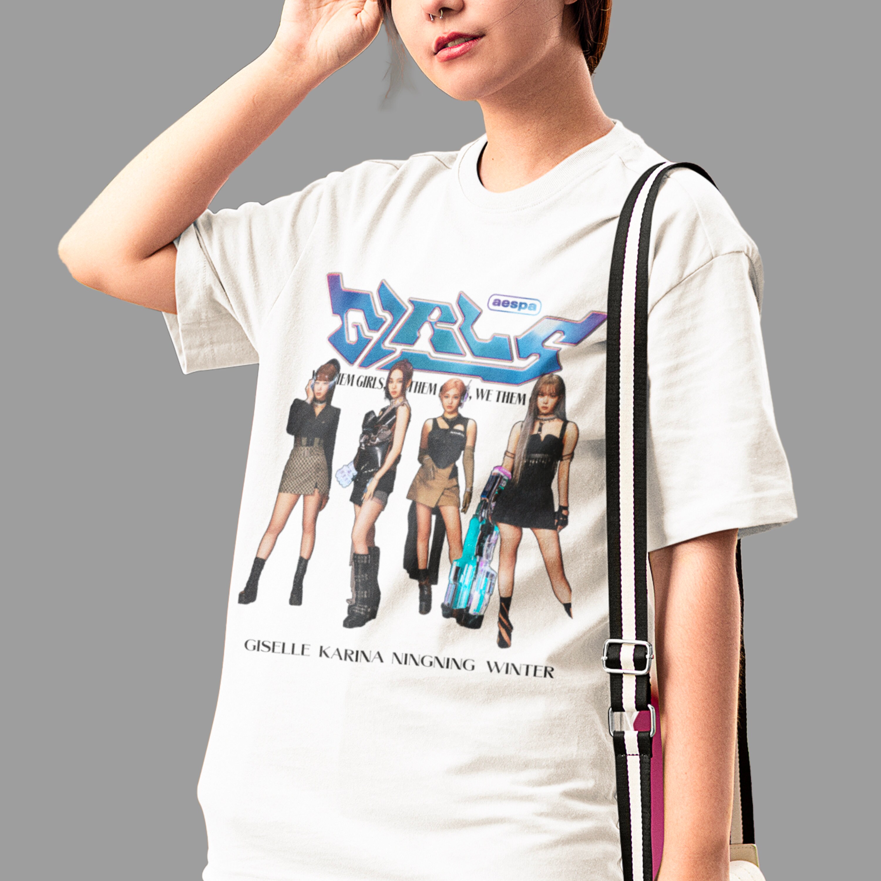 Aespa ガールズ グラフィック T シャツ、Aespa MY シャツ、Aespa Aespa ガールズ グラフィック T シャツ、Aespa MY シャツ、Aespa