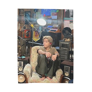 Couverture photo K-Pop Boyfriend personnalisée, couverture KPop en velouté, cadeau personnalisé pour les fans de K-Pop de l'armée, cadeau merch Tatamic Bias # 2372