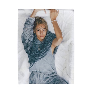 Cobertor com foto de fã de K-Pop, cobertor de veludo com foto de V-Tae, presente personalizado para fãs do exército e de K-Pop, presente engraçado de Tatamic, presente personalizado nº 2371