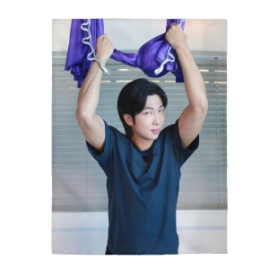 Jeté petit ami RM, couverture en peluche RM en velours côtelé, cadeau pour l'armée et un fan de K-Pop, cadeau Namjooning Meme, Hobi JK Pomichodai #1606
