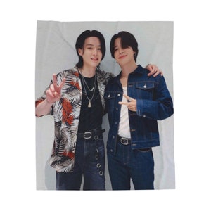 Cobertor com estampa de Yoonmin Bias, cobertor de veludo com estampa de Yoongi e Jimin para show, presente personalizado para fãs de K-pop e do Exército, Lachimolala Merch #2485