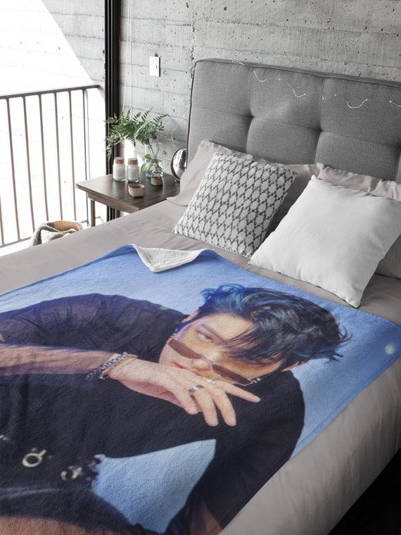 Personalized Song Mingi Photo Blanket, Custom Mingi Ateez Soft 