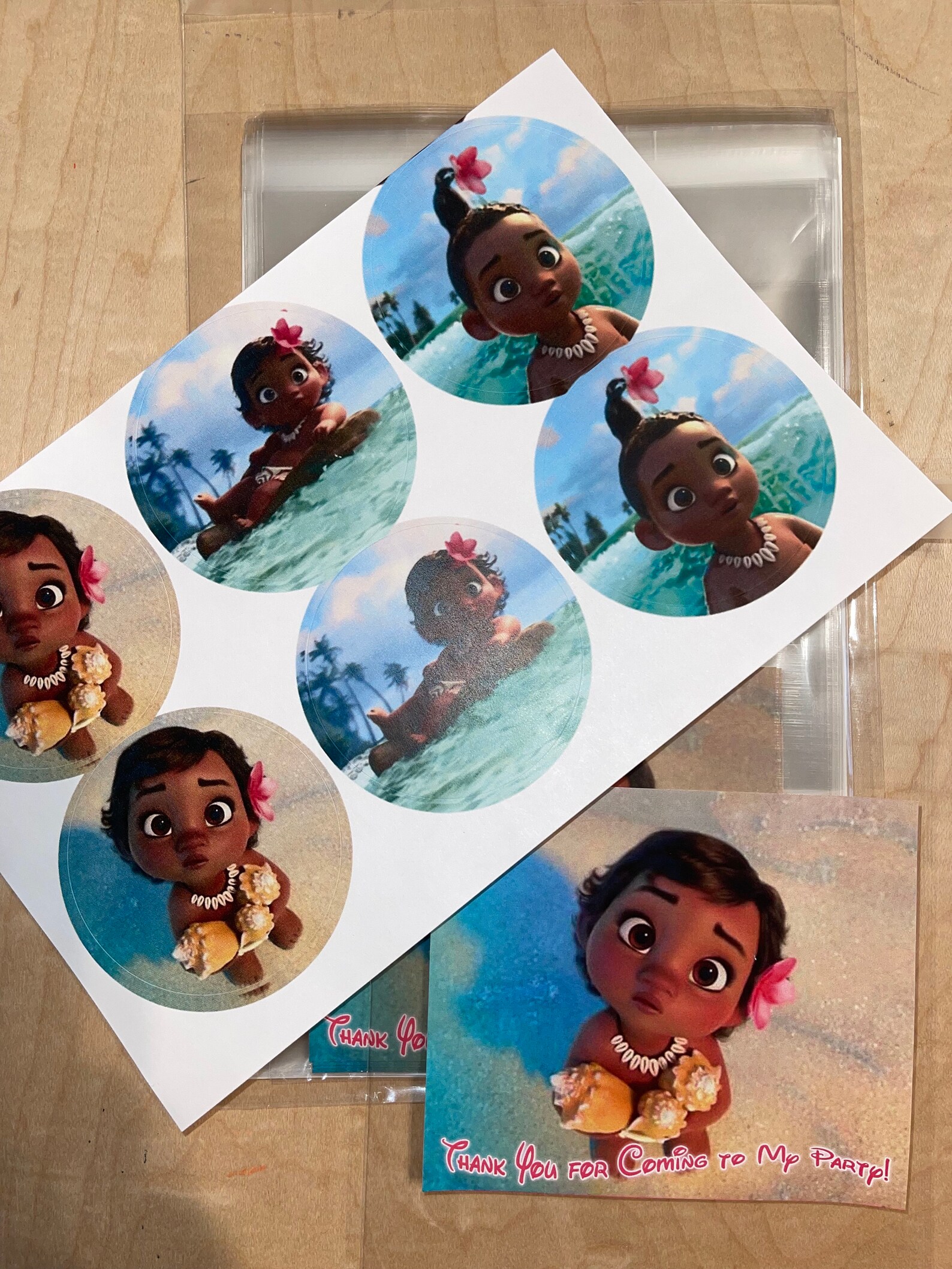 Baby Moana Gift Label 2.5 Circle Sticker &amp; Clear | Etsy