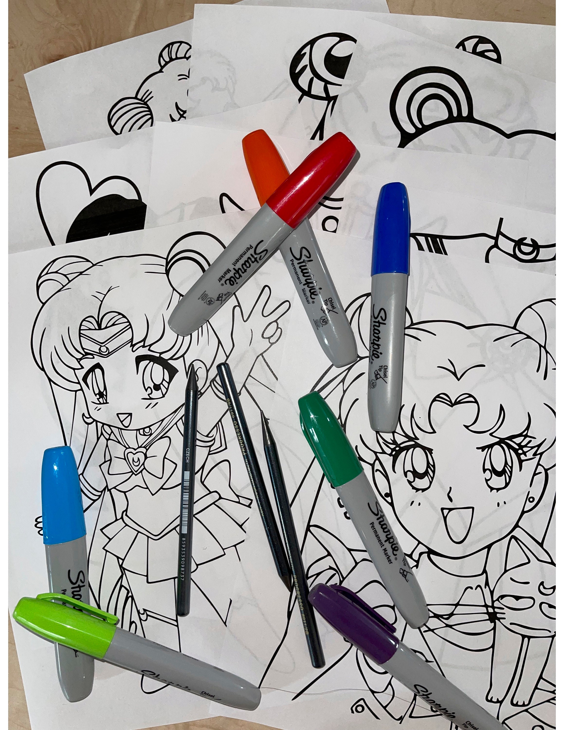 Sailor Moon Anime Coloring Pages Fun for Kids and All Ages 8 Digital ...