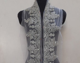 Handmade Silver Rhinestone Dress Trim: Bridal, Prom, DIY - 3 mtrs