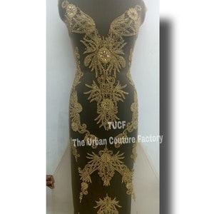 Sparkle Gold Rhinestones Applique set , Bridal dress, Prom dress, 100260 also available in Gold Silver, Rose Gold and Black colour