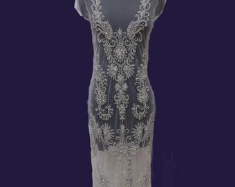 Sparkle Silver Rhinestone Applique Set: Bridal, Prom, Party Dress