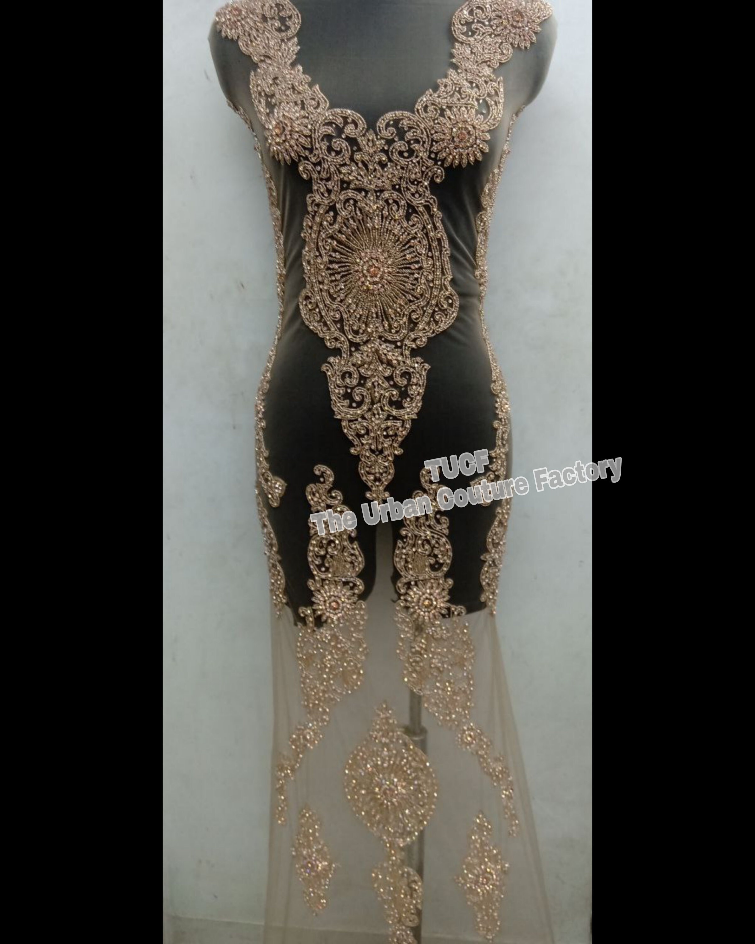 Rosegold Rhinestone Bridal Applique Set: Sparkling Prom  display picture 2