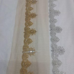 Handgemaakte zilveren strassteentjes voor galajurk! Gouden strassband voor bruidsjurk!   Randafwerking Saree! 100416