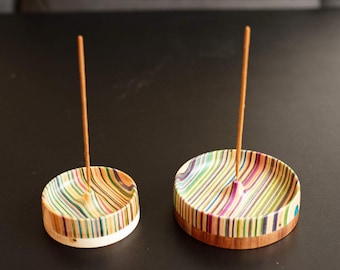 Skateboard wood incense burner.