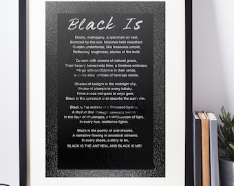 Black Is Poem Art Print | Black Heritage, Culture (Digital Download)