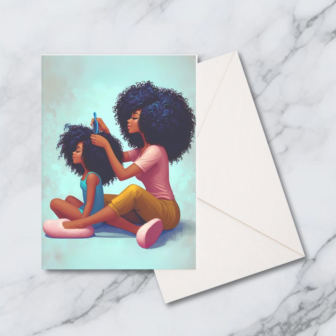 Black American Greeting Card: African American Mother Daughter Card ...
