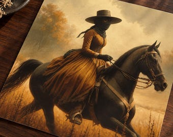 Black Woman on Horse Wall Art | Afro Equestrian Print | African American Art | Black Girl Magic Poster | Gallery Decor | Empowerment Art
